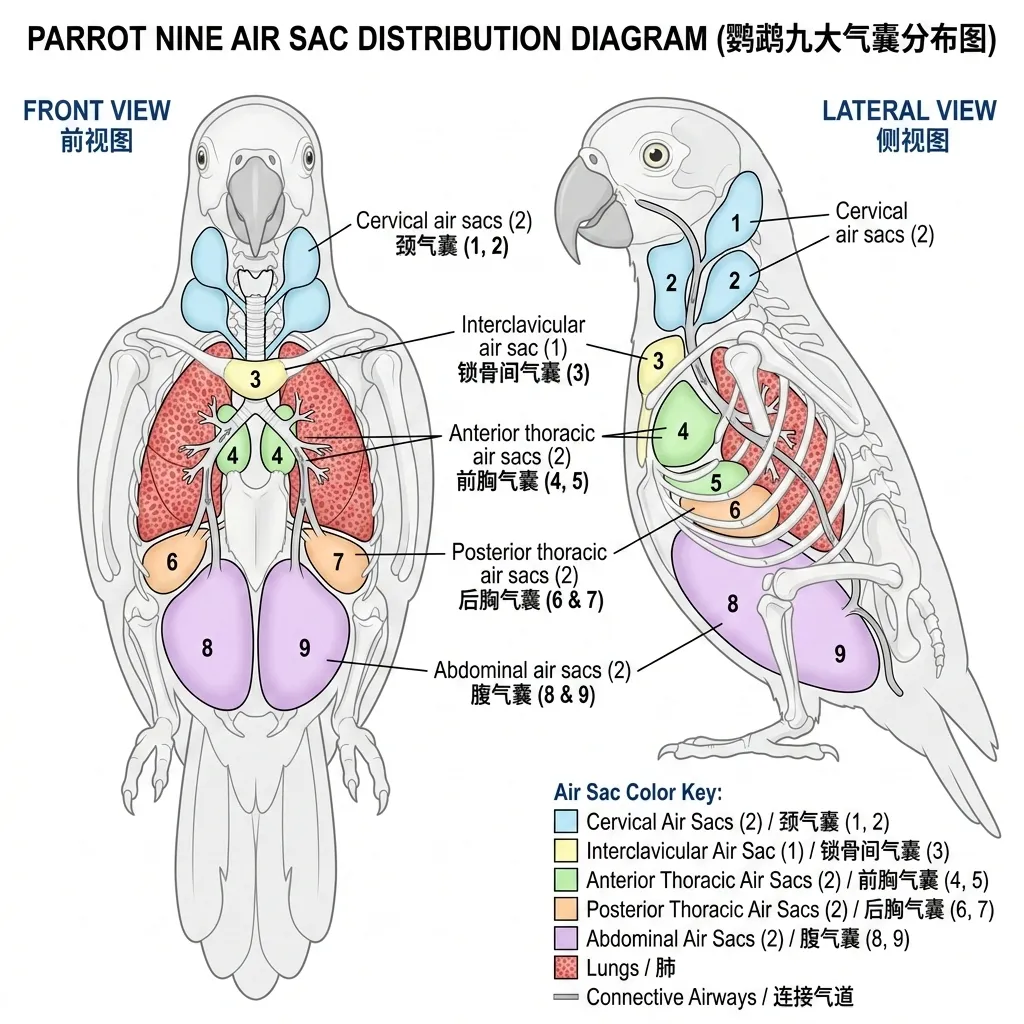 九大气囊解剖位置图