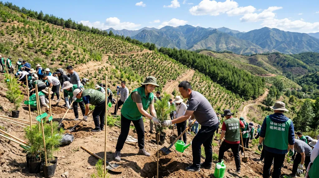 重新植树造林场景